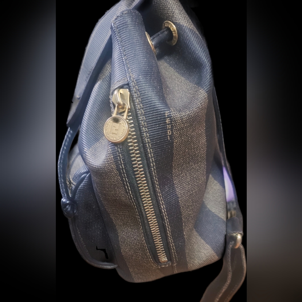 EUC Fendi "Pequin" Striped Mini Backpack - Picture 7 of 12